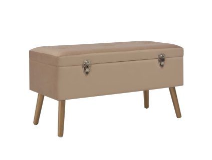 vidaXL Lavica s úložným priestorom 80 cm béžová zamat