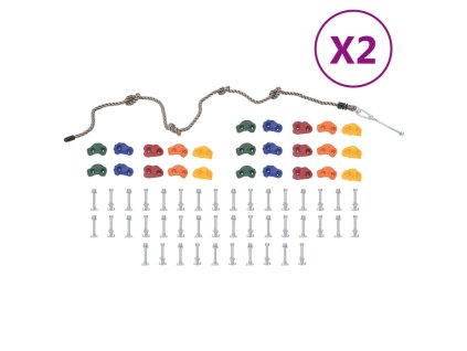 vidaXL Lezecké kamene s lanom 50 ks viacfarebné