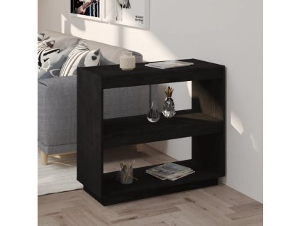 vidaXL Knižnica čierna 80x35x71 cm borovicový masív