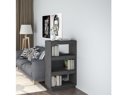 vidaXL Knižnica/deliaca stena sivá 60x35x103 cm masívna borovica