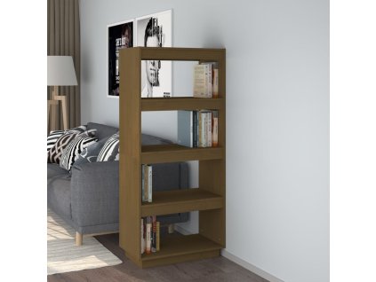 vidaXL Knižnica/deliaca stena medovo-hnedá 60x35x135cm borovicové drevo