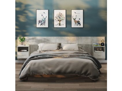 vidaXL Nástenné nočné stolíky 2 ks betónovo sivé