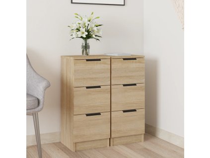 vidaXL Komody 2 ks dub sonoma 30x30x70 cm spracované drevo