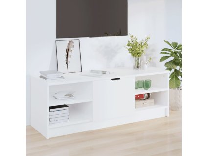 vidaXL TV stolík biely 102x35,5x36,5 cm spracované drevo