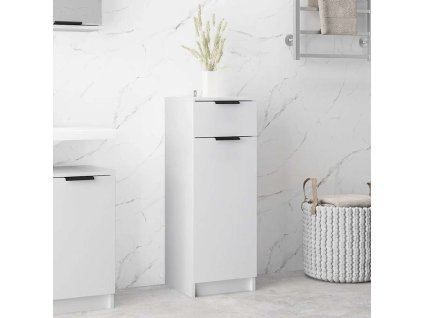 vidaXL Skrinka do kúpeľne biela 32x34x90 cm spracované drevo