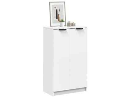 vidaXL Botník biely 59x35x100 cm spracované drevo