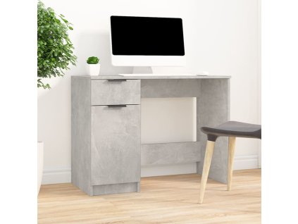 vidaXL Stôl betónovosivý 100x50x75 cm spracované drevo