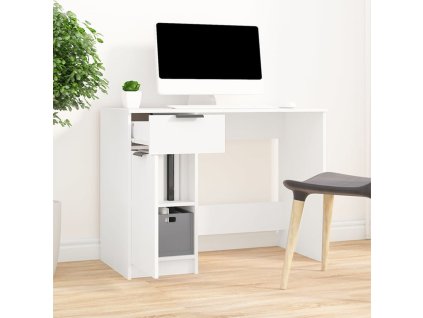 vidaXL Stôl biely 100x50x75 cm spracované drevo