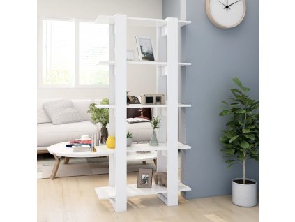 vidaXL Knižnica/deliaca stena, biela 80x30x160 cm, kompozitné drevo