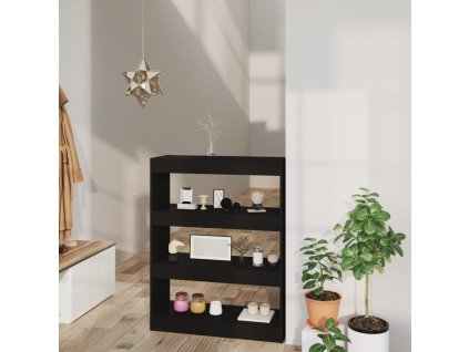 vidaXL Skriňa na knihy/priehradka čierna 80x30x103 cm spracované drevo