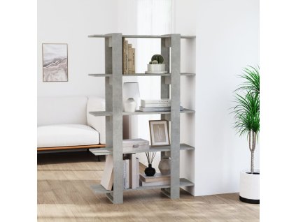 vidaXL Knižnica/deliaca stena betónová sivá 100x30x160 cm