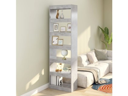 vidaXL Knižnica/deliaca stena betónová sivá 60x30x198 cm