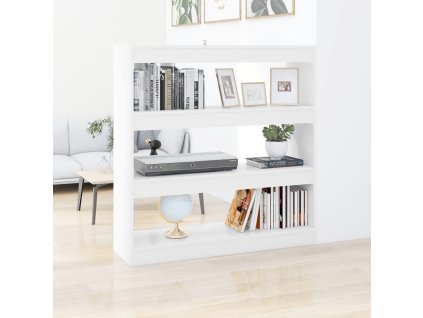 vidaXL Knižnica/deliaca stena biela 100x30x103 cm