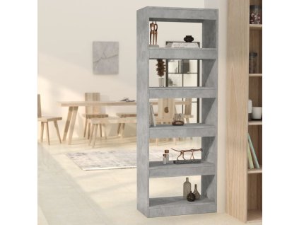 vidaXL Knižnica/deliaca stena, betónová 60x30x166 cm, kompozitné drevo