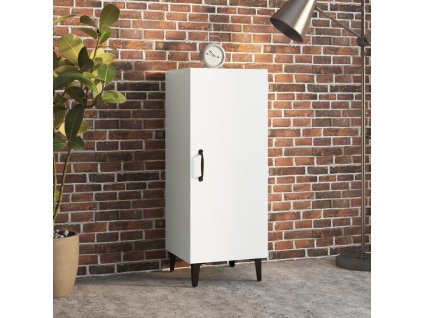 vidaXL Komoda biela 34,5x34x90 cm spracované drevo