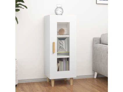 vidaXL Komoda biela 34,5x34x90 cm spracované drevo