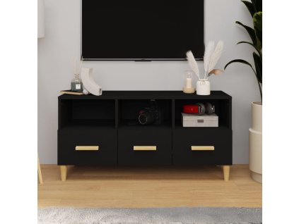vidaXL TV stolík čierny 102x36x50 cm spracované drevo