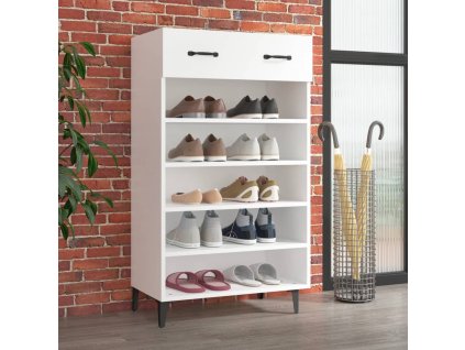vidaXL Botník biely 60x35x105 cm spracované drevo