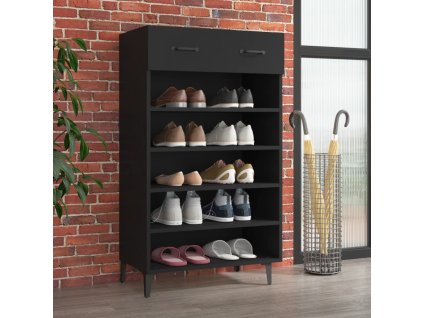 vidaXL Botník čierny 60x35x105 cm spracované drevo