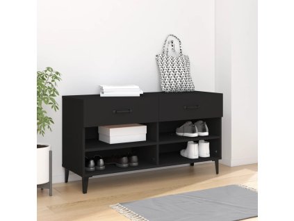 vidaXL Botník čierny 102x35x55 cm spracované drevo