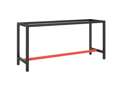 vidaXL Rám pracovného stola matný čierny a matný červený 170x50x79 cm kov