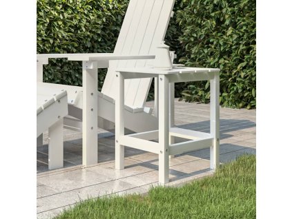 vidaXL Záhradný stôl Adirondack biely 38x38x46 cm HDPE