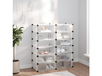 vidaXL Stojan na topánky priehľadný 94,5x36,5x106 cm PP