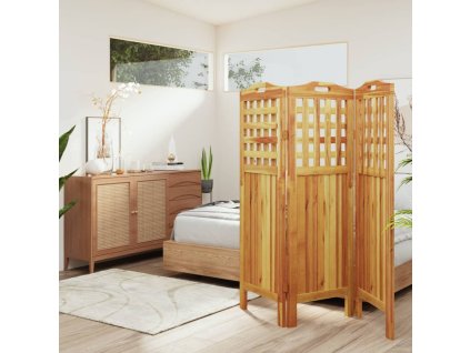 vidaXL 3-panelový paraván 121,5x2x115 cm akáciové masívne drevo