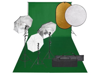 vidaXL Fotografické vybavenie s osvetlením, pozadím a reflektorom