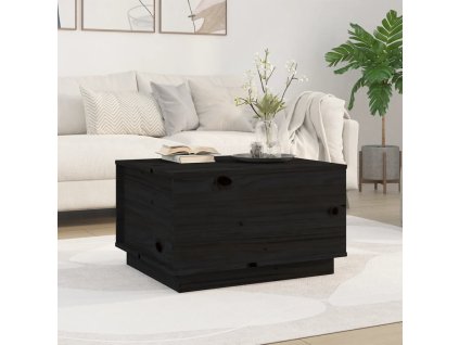 vidaXL Konferenčný stolík čierny 60x50x35 cm borovicový masív