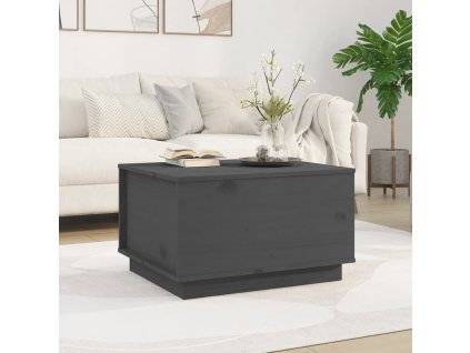 vidaXL Konferenčný stolík sivý 60x50x35 cm borovicový masív
