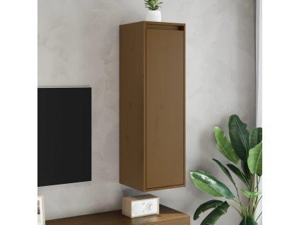 vidaXL Nástenné skrinky 2ks medovo-hnedé 30x30x100 cm masívna borovica