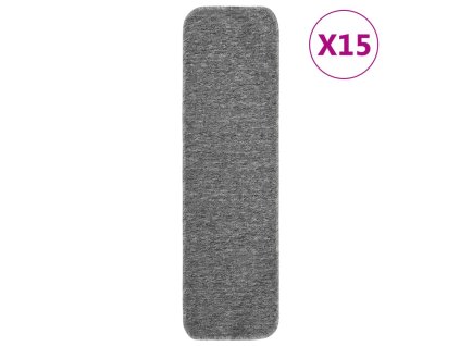 vidaXL Protišmykové nášľapy na schody 15 ks, 75x20cm, sivé, obdĺžnik