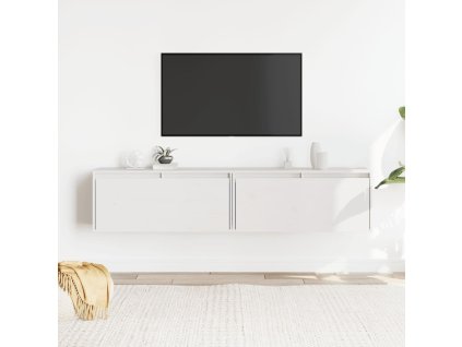 vidaXL Nástenné skrinky 2 ks biele 80x30x35 cm masívna borovica