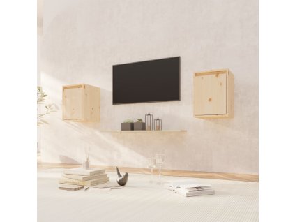 vidaXL Nástenné skrinky 2 ks 30x30x35 cm masívna borovica