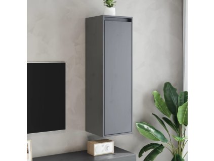 vidaXL Nástenné skrinky 2 ks sivé 30x30x100 cm masívna borovica