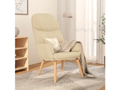 vidaXL Relaxačné kreslo krémové látkové