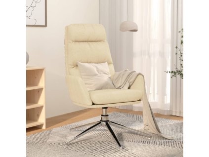 vidaXL Relaxačné kreslo krémové látkové