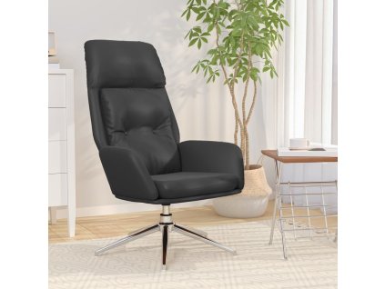 vidaXL Relaxačná stolička čierna pravá koža