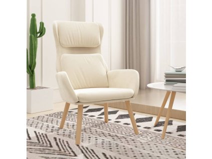 vidaXL Relaxačné kreslo krémovo-biele zamat