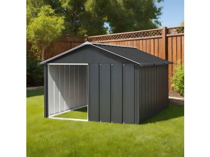 vidaXL Búda pre psa antracitová 116,5x153x81,5 cm pozinkovaná oceľ