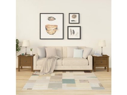 vidaXL Bočné stolíky 2 ks medovohnedé 40x40x39 cm borovicový masív