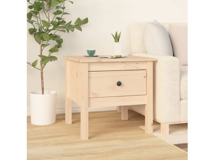 vidaXL Bočný stolík 50x50x49 cm borovicový masív