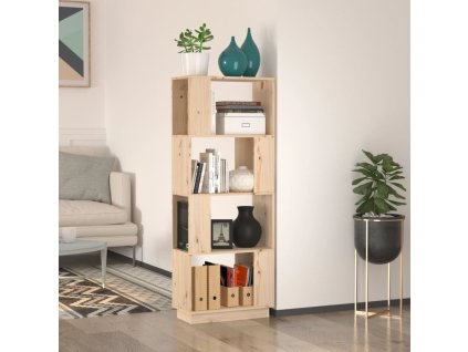 vidaXL Knižnica/deliaca stena 51x25x132 cm masívna borovica