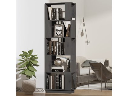 vidaXL Knižnica/deliaca stena sivá 51x25x163,5 cm masívna borovica