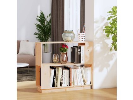 vidaXL Knižnica/deliaca stena 80x25x70 cm masívna borovica