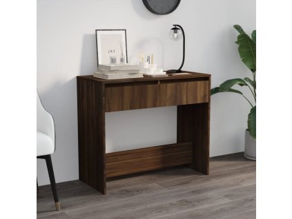 vidaXL Konzolový stolík, hnedý dub 89x41x76,5 cm, kompozitné drevo