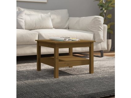 vidaXL Konferenčný stolík medovo-hnedý 55x55x40 cm borovicový masív