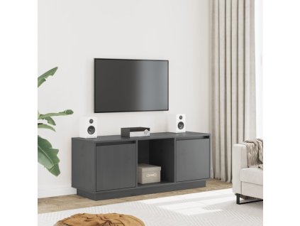 vidaXL TV skrinka sivá 110,5x35x44 cm masívna borovica