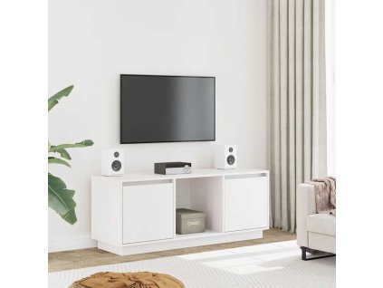 vidaXL TV skrinka biela 110,5x35x44 cm masívna borovica